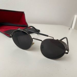 Cleo Nicci Black Aviator Sunglasses with case